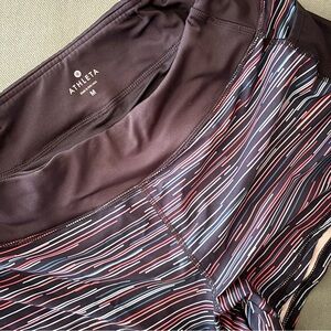 Athleta Women's Athletic Shorts - Black with Red and White Stripes